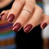 CoolNail Red Wine False Nails Tips Solid Color Square Full Cover Nail Tips Artificial False Fake Nails DIY Salon