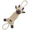 Pet Life 'Plush Pig' Eco-Friendly Natural Jute and Rope Squeak Chew Tugging Pet Dog Toy