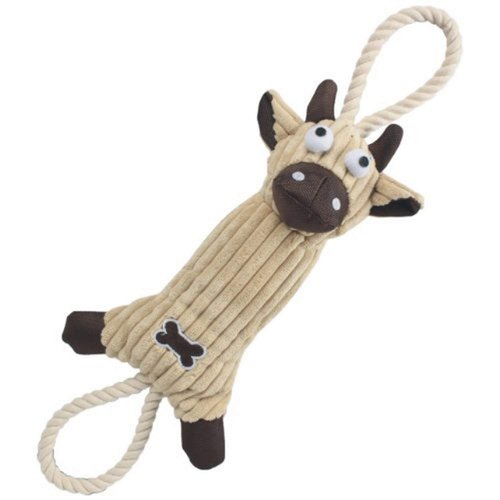 Pet Life 'Plush Pig' Eco-Friendly Natural Jute and Rope Squeak Chew Tugging Pet Dog Toy