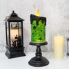 Eldnacele Halloween Snow Globe Candles Lighted Lamp, Battery Operated Spooky Spinning Water Glittering Tornado Candles Flameless Candles Table Centerpiece for Halloween Celebration Parties(Spider)