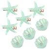 8 Pieces Starfish Hair Clip Shell Pearl Hair Barrettes Resin Mermaid Hair Accessories for Women Beach Wedding Party