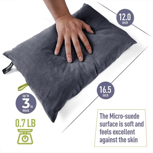ZOOOBELIVES Down Filled Pillows for Camping/Travel, Washable Soft Cover, Camp Pillow for Neck & Lumbar Support On-The-Go, Ultralight & Compressible for Hiking Backpacking - AlpliveS2046