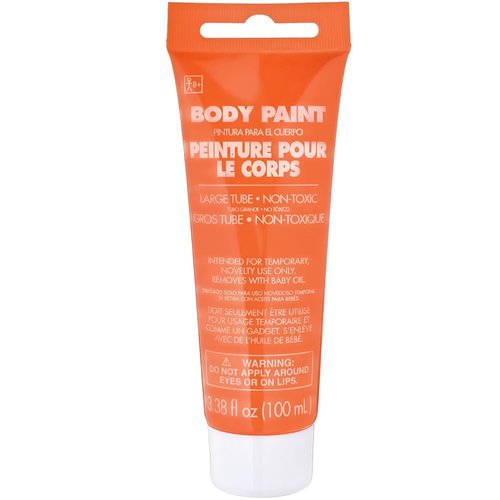 Orange Body Paint for Halloween - 3.4 oz. (1 Pc.) - Vibrant & Easy-to-Apply Costume Makeup, Perfect for Props and Parties