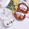 DoyiFun 2 Pcs Pink Pig Contact Lens Case Travel Kit, Cute Portable Panda Bear Animal Contact Lens Box Holder Soak Storage Container with Mirror Bottle Tweezers Stick Remover Tool(Random 2 Style)