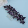 Teyglen Crystal Bride Wedding Hair Comb Bridal Purple Rhinestone Hair Side Comb Hair Accessories for Bride Simple Purple Crystal Hair Piece Sparkly Headpiece for Women Girls