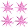 50 Pcs Pink Foil Cone Star Balloons Big 26 inch Pearl Pink Explosion Star Mylar Balloons 12 Point 3D Starburst Star Balloons for Party Supplies Christmas Birthday Wedding Decorations Party Supplies