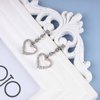 Sttiafay Vintage Rhinestone Heart Dangle Earrings Long Crystal Heart Earrings Silver Hollow Heart Drop Earrings Cz Love Heart Stud Earrings Jewelry for Women