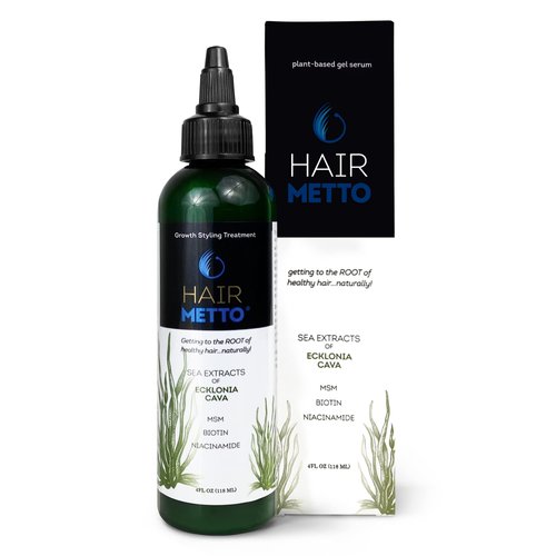 HAIRMETTO - Ecklonia Cava Hair Serum for Hair Growth, Flexible-Hold Hair Gel for Women & Men, Hair Volumizer for Fine Hair & Other Types, Styling Hair Loss Products w/MSM & Biotin, 118 mL