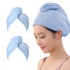 AGKXHDEC Microfiber Towel, Hair Turbans for Wet Hair, Drying Hair Wrap for Women(The Color of The Picture is for Reference only) (Blue,Blue)