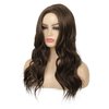 Beweig Long Curly Wavy Brown Wig for Women Middle Part Hair Replacement Wigs Synthetic Heat Resistant Fibers for Daily Use,20"