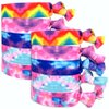 10pcs Elastic Hair Ties for Girls Women Cute Ribbon Ponytail Holders No Damage Knotted Hair Bands-Tie Dye Hair Tie
