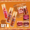 Biewals 3 Colors Duck Lip Plumper Gloss, Glitter Shine Primer Lip Tint Korean Clear Plumping Lip Gloss, High Pigment No Sticky Lip Gloss, Lip Plumper Gloss Make Lips Fuller(Set B)