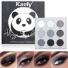 evpct 9 Colors Black Smokey Grey Eyeshadow Makeup Palette, White Grey Gray Silver Black Smog Smoky Matte Glitter Shimmer Eyeshadow Platte, High Pigmented Waterproof Eye Shadow Palet de sombras de ojos