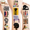 96 PCS Black History Month Black Lives Matter Day Civil Rights Temporary Tattoos Stickers Themed Birthday Party Decorations Favors Supplies Decor BLM African American Gifts For Kids Boys Girls Prizes