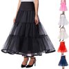 GRACE KARIN Net Bridal Crinoline Petticoat for Wedding Dress (S,Black)