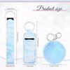 30 Pieces Marble Lipstick Holder Keychain Lip Balm Holder Set Lipstick Holder Includes Keychain Wristlet Lanyard, Marble Style Lipstick Holder and Ball Pom Pom Accessory (Square)