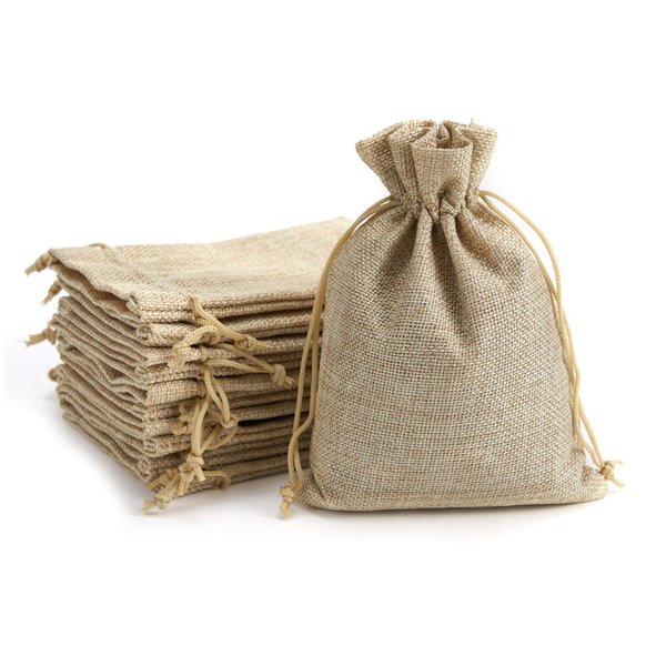 Tendwarm 20Pcs 3x4 inch Burlap Gift Bags with Drawstring Recyclable Linen Sacks Bag for Wedding Favors Party DIY Craft Jewelry Bags