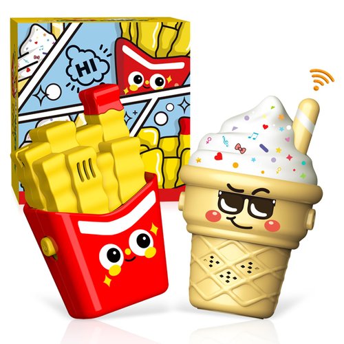 cxjoigxi Walkie Talkies for Kids, Fries and Ice Cream Toy Walkie Talkie for Toddlers with DIY Stickers, Two Way Radios Interphone Toys, Christmas Birthday Gifts for Boys Girls fit Outdoor Game Camping