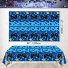 PIXHOTUL 4 Pcs Video Game Party Tablecloths, 51" x 86" Plastic Disposable Table Covers Blue Gaming Birthday Party Decorations for Boys Kids' Gamer Party Supplies