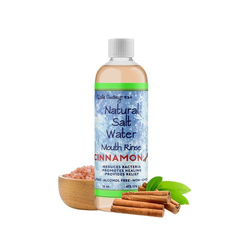 Dale Audrey | Pink Himalayan Salt Water Mouth Rinse | 16 oz. Bottle | Cinnamon Flavored | Natural Mouthwash | Freshens Breath | Prevents Bleeding Gums & Gingivitis | Alcohol & Cruelty Free | Non-GMO