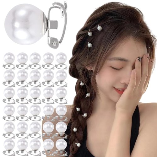 JINBUYAO 30pcs Mini Pearl Hair Pins for Women White Pearl Hair Accessories for Girls Ponytail Decoration Hair Clips Bridal Wedding Pearls Decoration Hairstyle