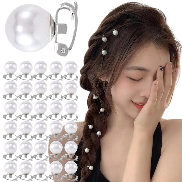 JINBUYAO 30pcs Mini Pearl Hair Pins for Women White Pearl Hair Accessories for Girls Ponytail Decoration Hair Clips Bridal Wedding Pearls Decoration Hairstyle