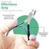 Cuticle Trimmer with Cuticle Pusher Professional Stainless Steel Cuticle Cutter Sharp Blades Double Spring Cuticle Nippers for Nail Care Pedicure Manicure Nail Tools for Home Spa (Black)