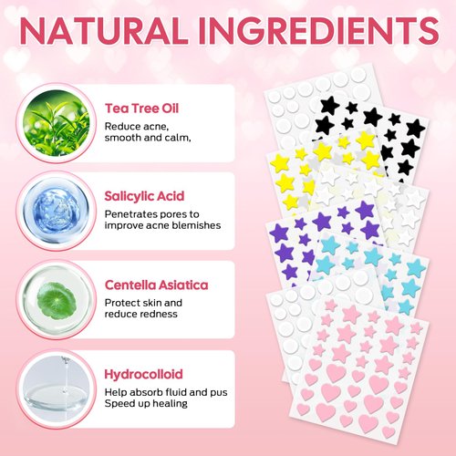 Pimple Patches Thin Pimple Patches for Face Acne patches Acne Treatment for All Skin Types Unscented Vegan & Cruelty Free Hydrocolloid & Tea Tree Formula for Blemishes Redness & Pore Treatment