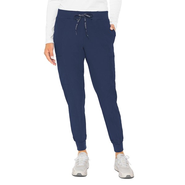 Med Couture Women's Peaches Collection Seamed Jogger Scrub Pant, Navy, Medium