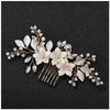SWEETV Wedding Hair Comb Clip Bridal Crystal Wedding Hair Accessories for Brides and Bridesmaid, Gold