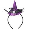 Halloween Headbands for Women Girls Witch Hat Headband with Spider Web Bow Lace Mesh Designs Hair Hoop Bopper Halloween Hair Accessories Party Favors
