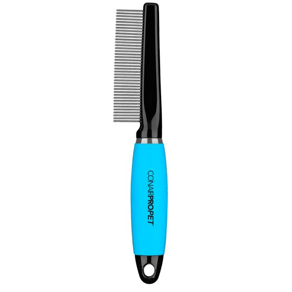 CONNAIRPRO dog & cat - Cat Comb for Matted Fur - Shedding and Cat Grooming Tool, Stainless Steel Bristles with Memory Grip Gel, Ideal for All Cat Breeds