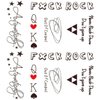 Oottati 2 Sheets Small Tiny Finger Temporary Tattoo Stickers Spade Heart Triangle Star Quote