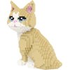 Larcele Cat Micro Building Blocks Animal Set, DIY Mini 3D Building Toy Bricks Kit,924 Pieces KLJM-05 (Golden Shorthair)