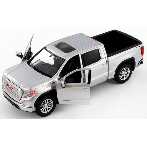2019 Sierra 1500 SLT Crew Cab Pickup Truck Silver Metallic 1/24-1/27 Diecast Model Car by Motormax 79361silver