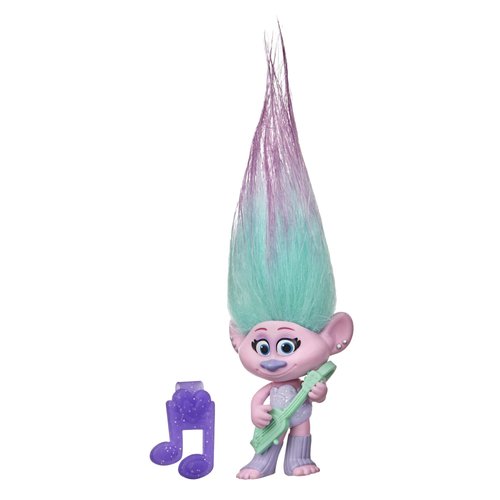 DREAMWORKS TROLLS World Tour Satin, Collectible Doll with Guitar Accessory and Hair Clip, Toy Figure Inspired by The Movie Trolls World Tour