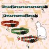 CooShou Christmas Cat Collar Set - Xmas Cat Adjustable Breakaway Collars with Bells & Charms 4Pcs Per Set