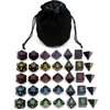 5 Sets New Black Polyhedral Dice with Satin-Lined Velvet Bag for Dungeons and Dragons DND RPG MTG D20 D12 D10 D8 D6 D4
