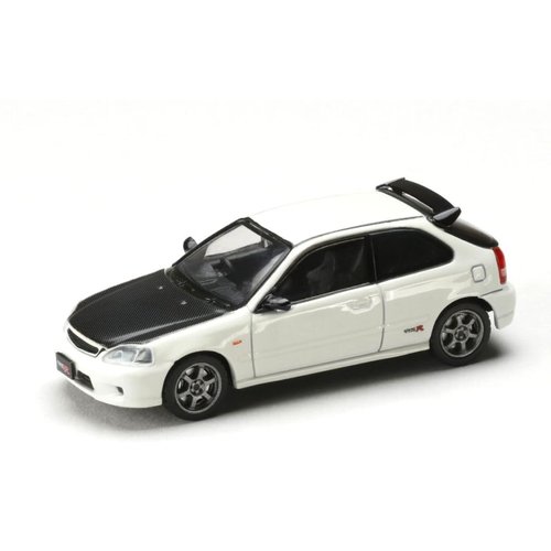 1/64 Hobby Japan JDM64 Civic Type R EK9 JDM Style (Championship White) with Carbon Hood Diecast Model Car - HJDM001-3