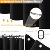 BTTN Extra Long Shower Curtain - 84 Inch Long Linen Textured Weighted Fabric Shower Curtain Set with 12 Plastic Hooks, Hotel Luxury Decorative Curtains for Bathroom Showers and Bathtubs - 72x84, Black