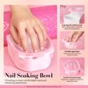 AZUREBEAUTY Nail Soaking Bowl, Soak Off Dip Powder Gel Polish Remover, Manicure Bowl for Hand with 15ml Cuticle Oil Cuticle Remover Tools, Nail Brush, Cuticle Pusher, Cuticle Peeler, Nail File Buffer