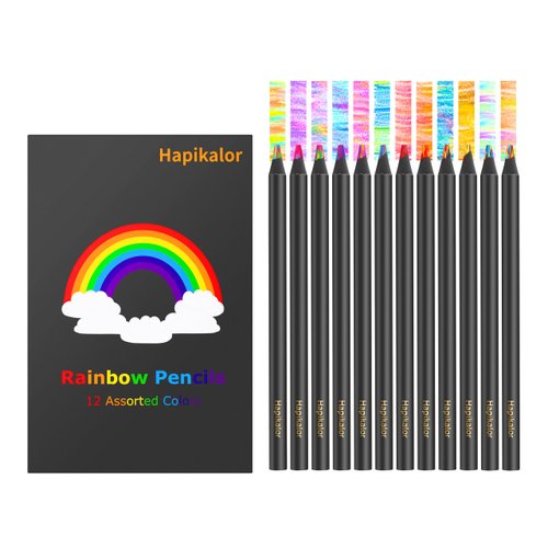 Stocking Stuffers for Kids,12-Color Rainbow Pencils with Gift Box, Jumbo Colored Pencils for Adult Coloring Sketching, Drawing Kit Fun Pencils Cool Stuff Christmas Gifts Art Supplies for Adults Kids