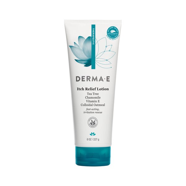 Derma E Itch Relief Lotion – Anti-Itch Lotion for Dry Skin – Soothing Itchy Skin Cream – Lightweight Body Lotion Calms and Moisturizes, 8 oz