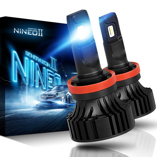 NINEO H11 Light Bulbs, 20000LM H8 H9 Lights Extremely Bright 6500K W/Power Driver Powersports Accessory Fog Light halogen replacement - Pack of 2