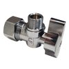 Complete Toilet Set Valve 1/2 in. NOM Inlet x 3/8 in. OD Compression Outlet Angle Shut Off + Escutcheon Plate + 12" Long Stainless Steel Braided Brass Nut Water Supply Line