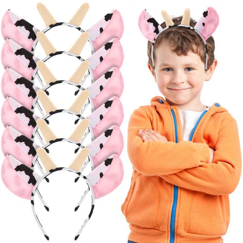 FRCOLOR 12 Pcs animal headband headbands for kid headbands for girls stuffed animals Hair Decors makeup headbands for women cow ear headband bulk cow costume dress cloth halloween women's