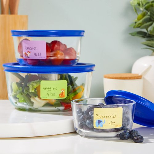 Juvale 500-Pack Self-Adhesive Baby Bottle Labels for Daycare, Writable Stickers for Baby Food, Breastmilk, 10 Animal Designs (1.5x1 in)