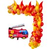 Fire Balloon Garland Arch Kit, firetruck birthday decorations, Fire truck birthday decorations,Firefighter Truck Balloon Supplies for Firefighter Birthday Boy’s Birthday Fire Engine Rescue Party