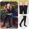 KINBOM 1 Pair Thigh High Socks, Cotton Soft Knee High Long Stockings Women Leg Warmers for Wednesday Christmas Cosplay