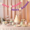 uxcell Flower Birthday Banners, 9.84 Ft Birthday Sign Banner Flags with Ribbon for Birthday Party Supplies Coffee
